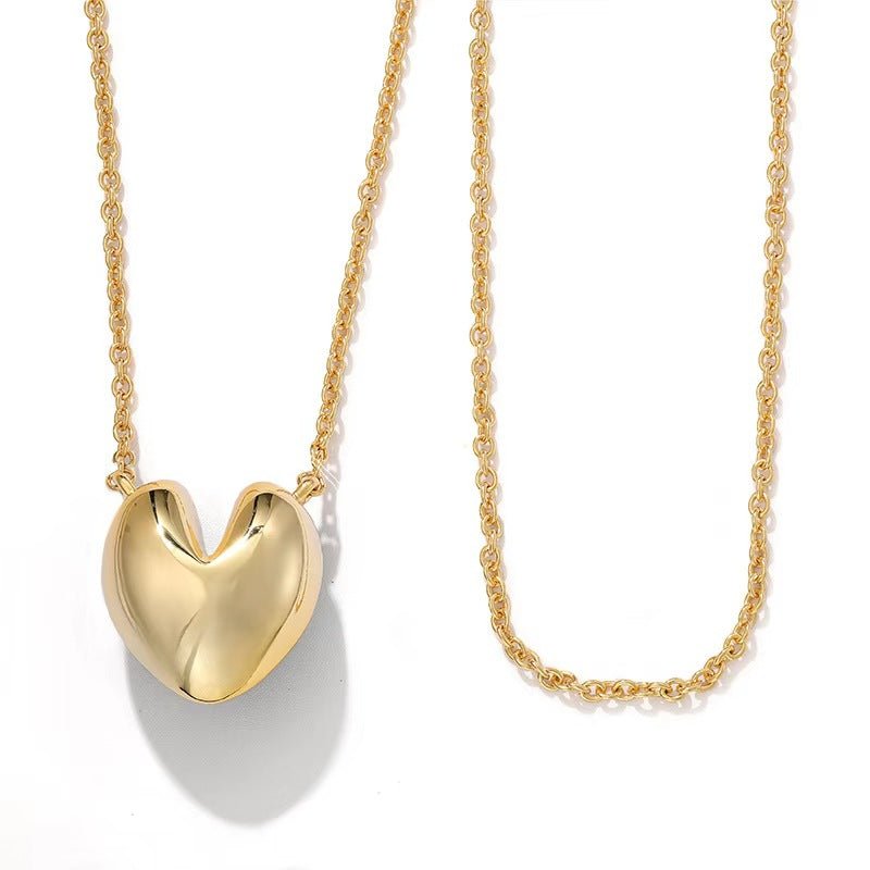 Reversible Enamel Heart Pendant Extra-Long Necklace - floysun