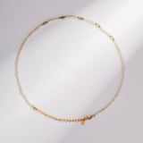 Rice Pearls and Green Strawberry Quartz Intertwined Long Necklace - floysun