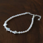 Romantic Baroque Star Pearl Bracelet - Dainty Hand - Strung Celestial Charm Bangle - floysun