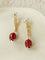 Romantic Enamel Tulip Drop Earrings - Vintage 18K Gold Floral Dangle Studs - floysun