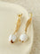 Romantic Enamel Tulip Drop Earrings - Vintage 18K Gold Floral Dangle Studs - floysun