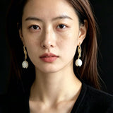 Romantic Enamel Tulip Drop Earrings - Vintage 18K Gold Floral Dangle Studs - floysun