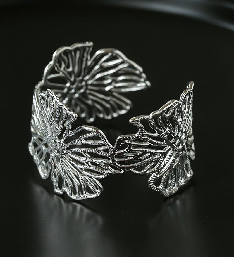 Romantic Lace Flower Open Cuff Bracelet - floysun