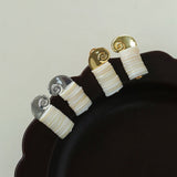 Romantic Ocean White Shell Conch Earrings - floysun