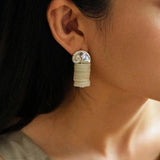 Romantic Ocean White Shell Conch Earrings - floysun