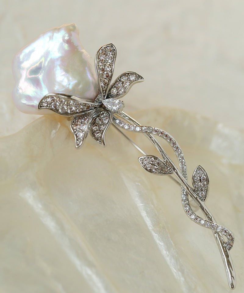 Rose Baroque Pearl Brooches - floysun