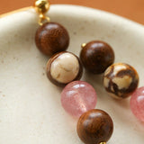Rose Valley Natural Stone & Wood Beaded Drop Earrings - floysun