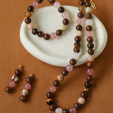 Rose Valley Natural Stone & Wood Beaded Necklace - floysun