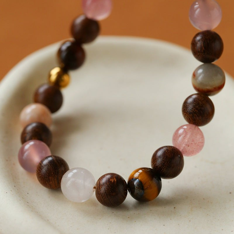 Rose Valley Natural Stone & Wood Beaded Necklace - floysun