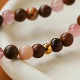 Rose Valley Natural Stone & Wood Beaded Necklace - floysun