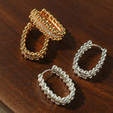 Round Bead Zircon Arc Earrings - floysun