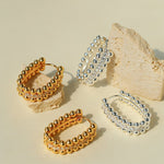 Round Bead Zircon Arc Earrings - floysun