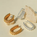 Round Bead Zircon Arc Earrings - floysun
