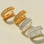 Round Bead Zircon Arc Earrings - floysun