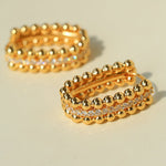 Round Bead Zircon Arc Earrings - floysun