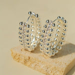 Round Bead Zircon Arc Earrings - floysun