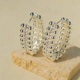 Round Bead Zircon Arc Earrings - floysun