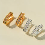 Round Bead Zircon Arc Earrings - floysun