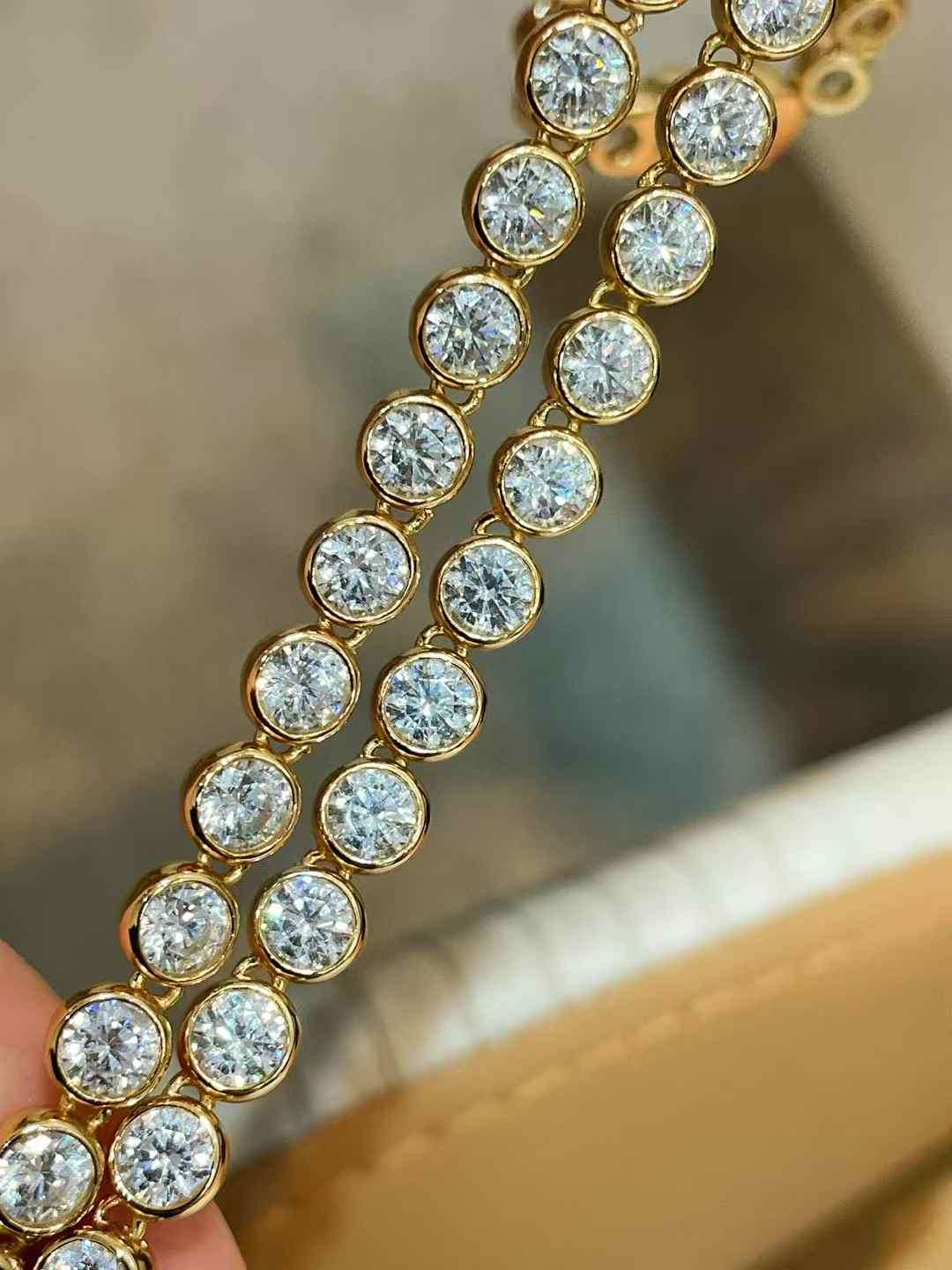 Round Bezel Tennis Necklace - floysun