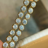 Round Bezel Tennis Necklace - floysun
