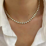 Round Bezel Tennis Necklace - floysun