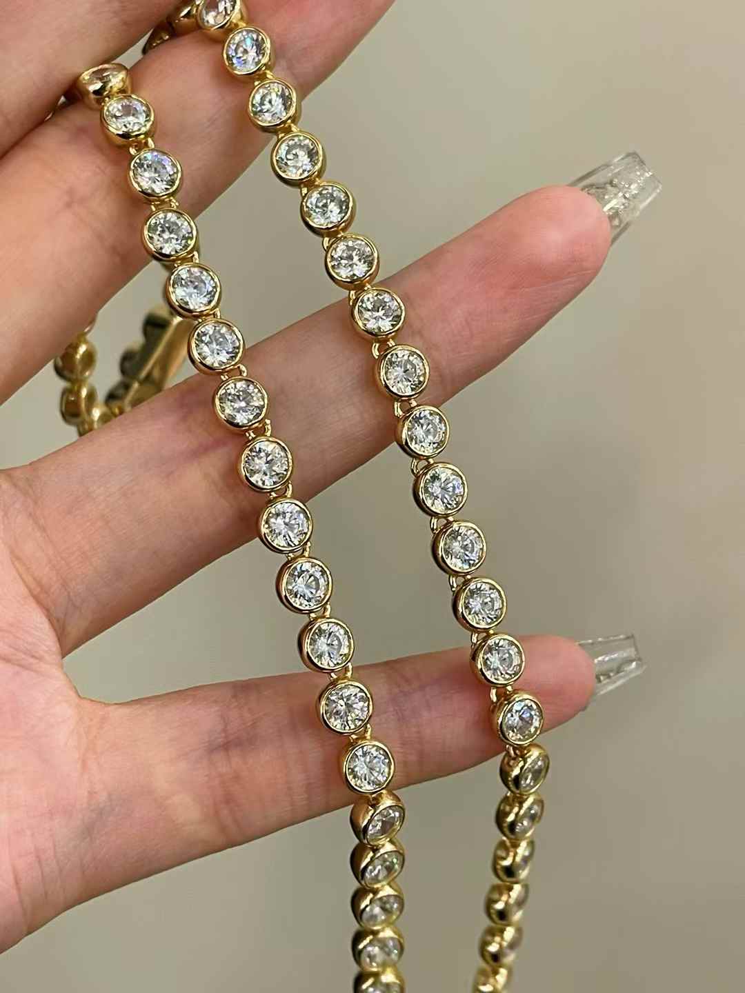 Round Bezel Tennis Necklace - floysun