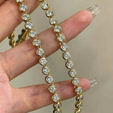 Round Bezel Tennis Necklace - floysun