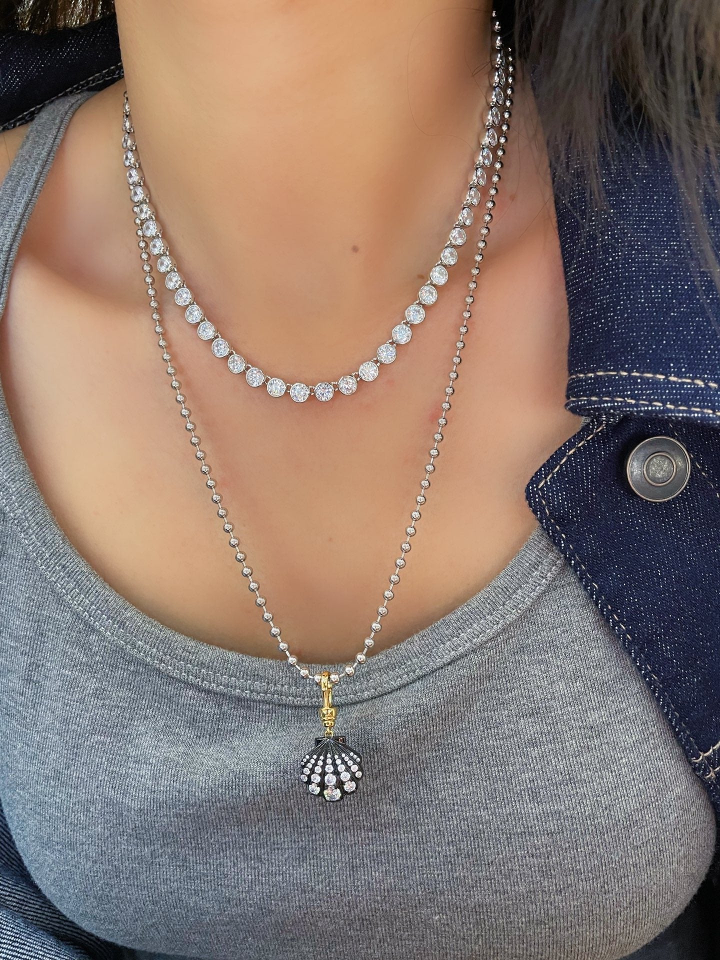 Round Bezel Tennis Necklace - floysun