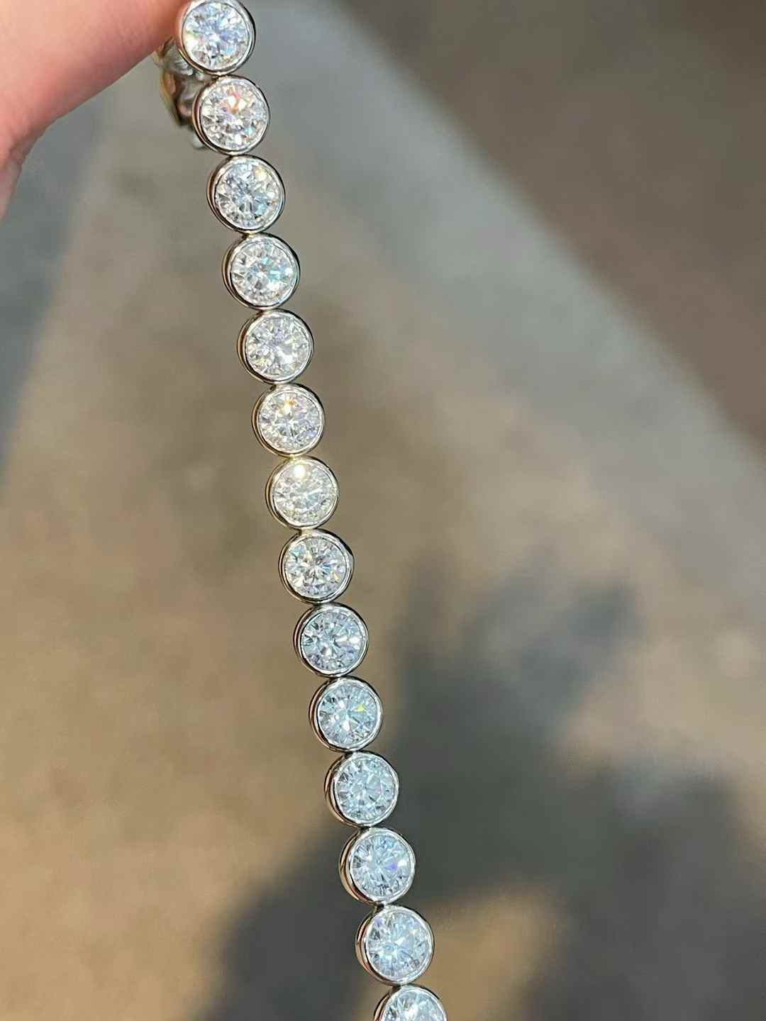 Round Bezel Tennis Necklace - floysun
