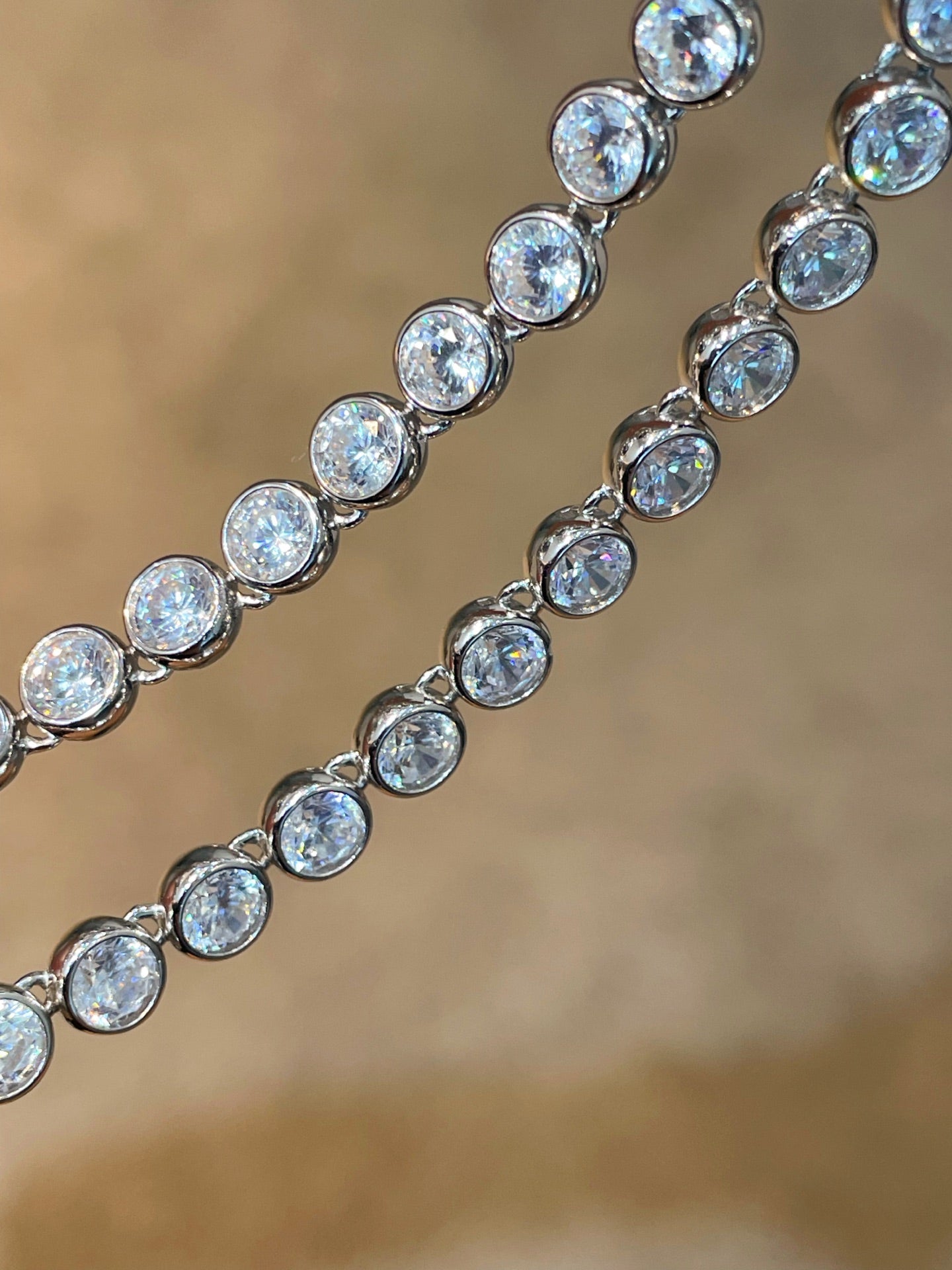 Round Bezel Tennis Necklace - floysun