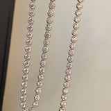 Round Bezel Tennis Necklace - floysun