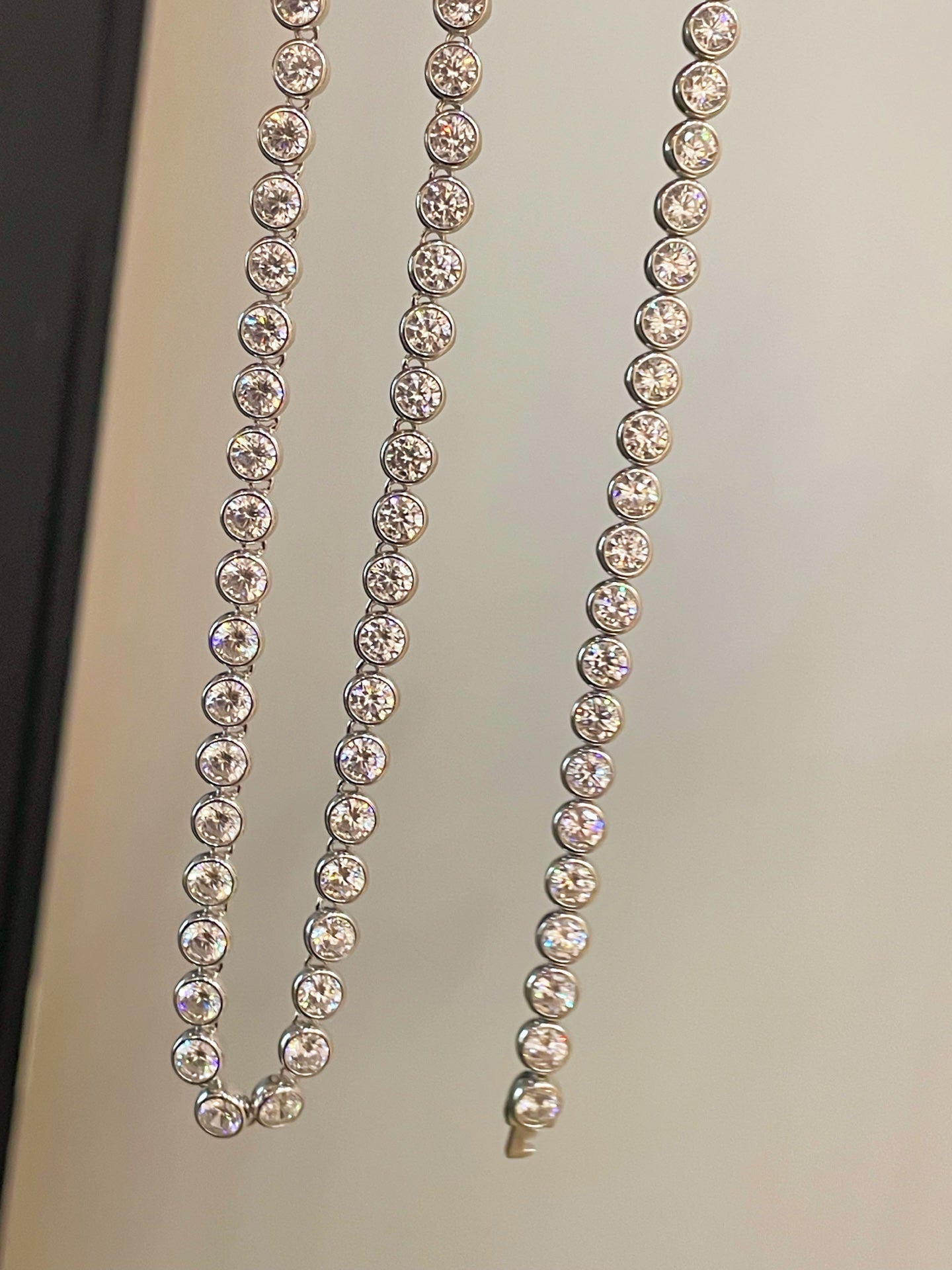 Round Bezel Tennis Necklace - floysun