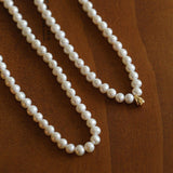 Round Freshwater Pearl Gold Accent Necklace - floysun