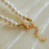 Round Freshwater Pearl Gold Accent Necklace - floysun