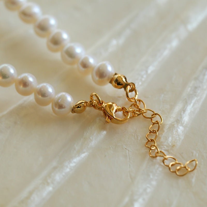 Round Freshwater Pearl Gold Accent Necklace - floysun