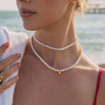 Round Freshwater Pearl Gold Accent Necklace - floysun