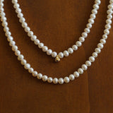 Round Freshwater Pearl Gold Accent Necklace - floysun