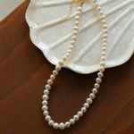 Round Freshwater Pearl Gold Accent Necklace - floysun