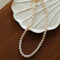 Round Freshwater Pearl Gold Accent Necklace - floysun