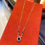 Royal Blue Bubble Sapphire Necklace - floysun