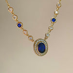 Royal Blue Bubble Sapphire Necklace - floysun