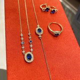 Royal Blue Bubble Sapphire Necklace - floysun