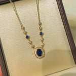 Royal Blue Bubble Sapphire Necklace - floysun