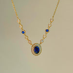 Royal Blue Bubble Sapphire Necklace - floysun