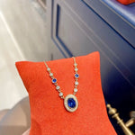 Royal Blue Bubble Sapphire Necklace - floysun