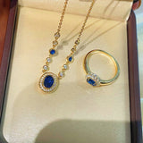 Royal Blue Sparkling Sapphire Ring - floysun