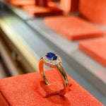 Royal Blue Sparkling Sapphire Ring - floysun