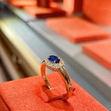 Royal Blue Sparkling Sapphire Ring - floysun