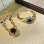 Royal Blue Sparkling Sapphire Ring - floysun