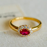 Ruby Halo – Petite Radiance Ring - floysun